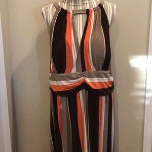 Blooming Rose Woman Striped Sundress Choker Top Size 3X